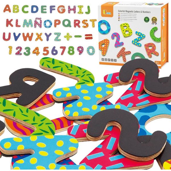Set Magnetico Di Lettere E Numeri In Legno Viga-image