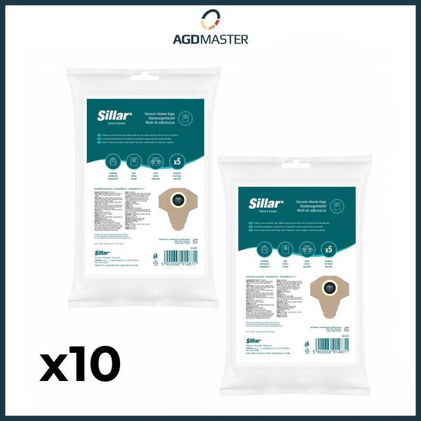 10 Sacchetti Per Aspirapolvere Sillar Di Ricambio Per Parkside Pwd 30 A1 – Sacchetti Filtranti Sintetici In Microfibra-image