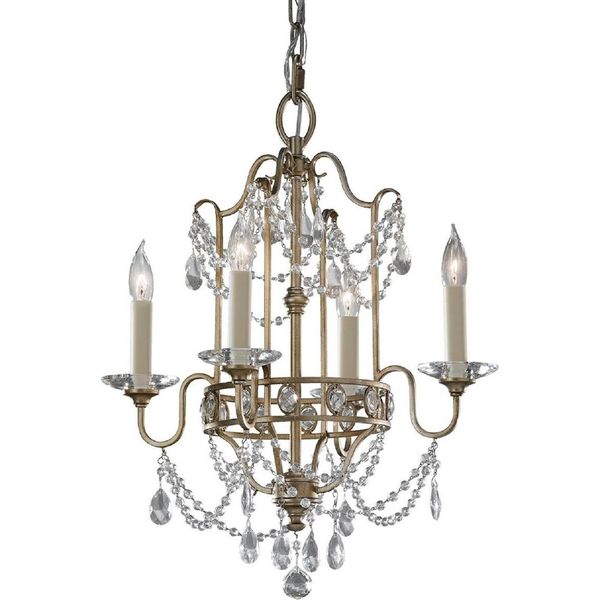 Casa Padrino Lampadario Barocco In Cristallo Argento/Oro Ø 41,3 X H. 49,4 Cm - Elegante Lampadario In Stile Barocco - Mobili Barocchi-image