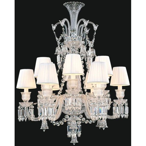 Casa Padrino Lampadario In Cristallo Barocco Argento / Bianco Ø 80 X H. 100 Cm - Lampadario Per Hotel E Ristoranti - Nobile & Magnifico-image