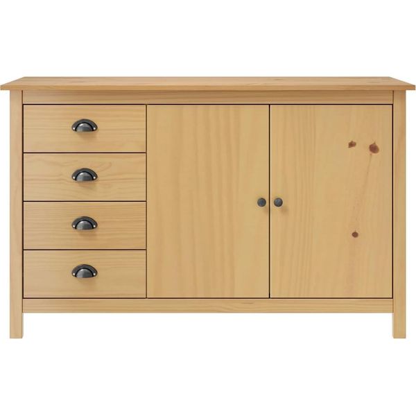 Vidaxl Credenza Hill Honey Brown 130X40X80 Cm In Legno Di Pino Massiccio-image