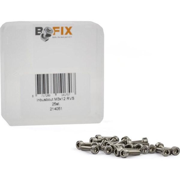 Bofix Box A 25 Viti A Esagono M3X12 In Acciaio Inox-image
