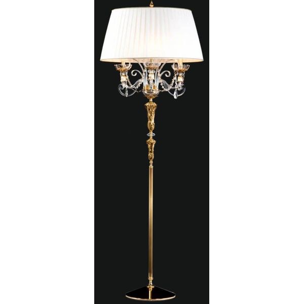 Casa Padrino Lampada Da Terra Barocca Oro/Bianco Ø 65 X H. 185 Cm - Elegante Lampada Da Terra In Stile Barocco Con Pregiato Vetro Di Cristallo - Mobili Barocchi-image