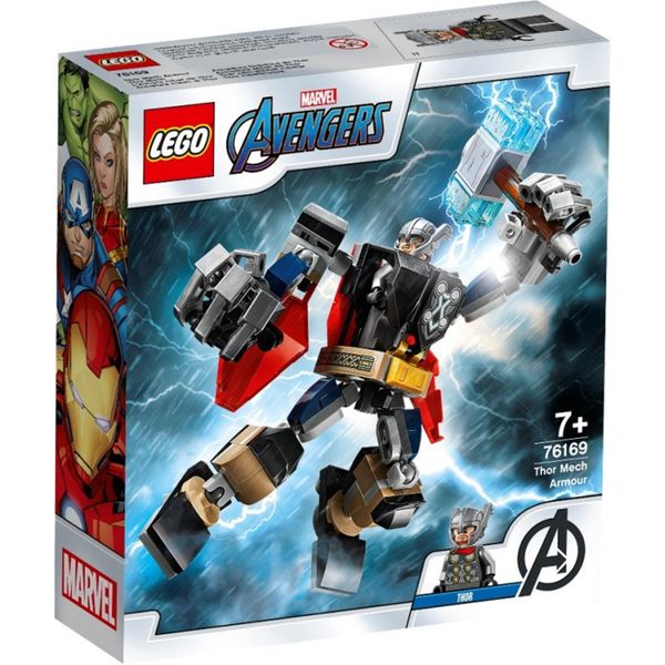Lego 76169 Super Eroi Marvel Avengers Thor Mech Set, Action Figure Con Minifigure Thor-image
