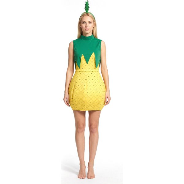 Costume Da Donna Ananas Dolce Frutta Giallo-Verde - Taglia Unica-image