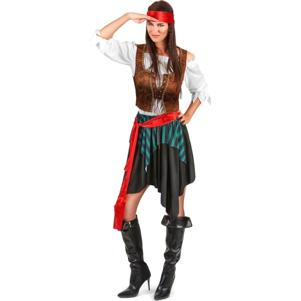 Wicked Pirata Signore Costume Bucaniere Più Dimensioni Colorate - Xs-image