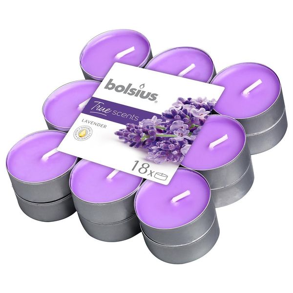Candele Bolsius Tealight True Scents, Tealight, Profumate, Lavanda, Conf. 18 Pz-image