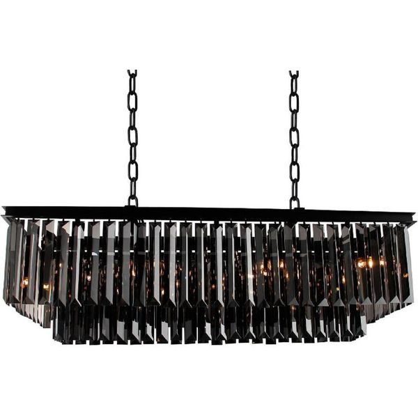 Casa Padrino Lampadario Nero/Grigio 106 X 42 X H. 50 Cm - Lampadario Da Salotto Moderno - Collezione Luxury-image