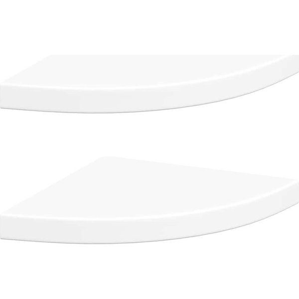 Vidaxl Mensole Galleggianti Ad Angolo 2 Pz. Mdf Bianco 35X35X3,8 Cm-image