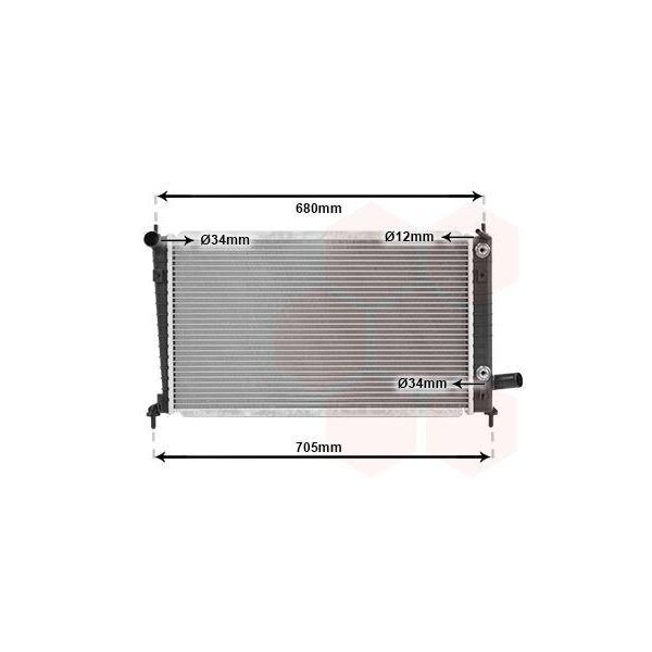 Van Wezel 47002036 Radiatore Acqua Raffreddatore Motore Per Saab 9-5 Estate (YS3E) 9-5 (YS3E)-image