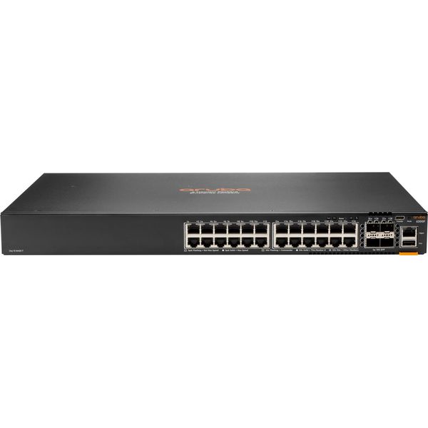 Hewlett Packard Enterprise Aruba 6200F 24G Class4 Poe 4SFP+ 370W Connessione Ethernet Gigabit L3 Gestita (10/100/1000), Con Supporto Di Alimentazione Tramite Ethernet (Poe) 1U Nero-image