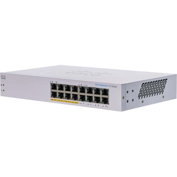Cisco CBS110 Unmanaged L2 Gigabit Ethernet (10/100/1000) Power Over Ethernet (Poe) 1U šEdá-image