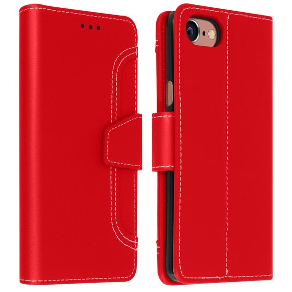 Custodia Flip Apple Iphone 6 / 6S / 7 / 8 / Se 2020 Con Portafoglio - Rosso-image