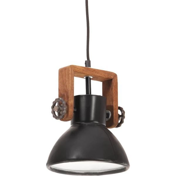 Vidaxl Lampada A Sospensione In Stile Industriale 25 W Nero Rotonda 19 Cm E27-image
