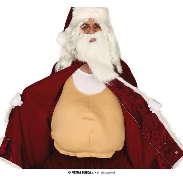 Manichino Pancia Di Babbo Natale Aggiunta Costume Festa Di Babbo Natale, Colore: Beige-image