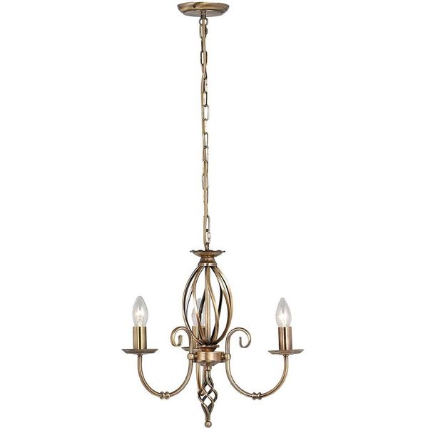 Casa Padrino Lampadario Barocco In Ottone Antico Ø 36 X H. 45 Cm - Elegante Lampadario Da Salotto - Lampadario In Stile Barocco-image