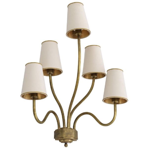 Casa Padrino Lampada Da Parete Colori Ottone Vintage / Crema 53 X 34 X H. 68 Cm - Hotel & Restaurant Wall Lamp - Qualità Lusso-image