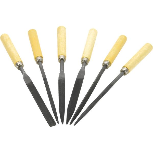 Set Di Lime Ad Ago 6 Pezzi, Manico In Legno, 180 Mm-image