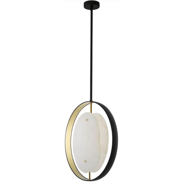 Casa Padrino Lampadario Nero / Oro / Alabastro 43 X 11 X H. 58 Cm - Lampadario Moderno Con Alabastro Di Alta Qualità - Collezione Lusso-image