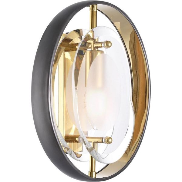 Casa Padrino Lampada Da Parete Nero / Oro 22,5 X 10 X H. 29,5 Cm - Lampada Da Parete Moderna - Luci-image