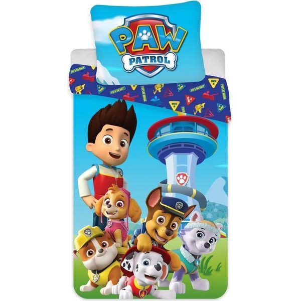 Lenzuola Per Neonati Con Motivo Paw Patrol 100% Cotone 100X135 Cm-image