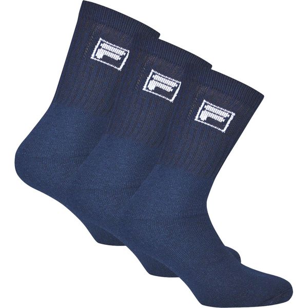 Fila 3 Paia Di Calzini Unisex - Calzini Da Tennis In Spugna, Calzini Con Logo, 35-46 Blu 35-38 (3-5 Uk)-image