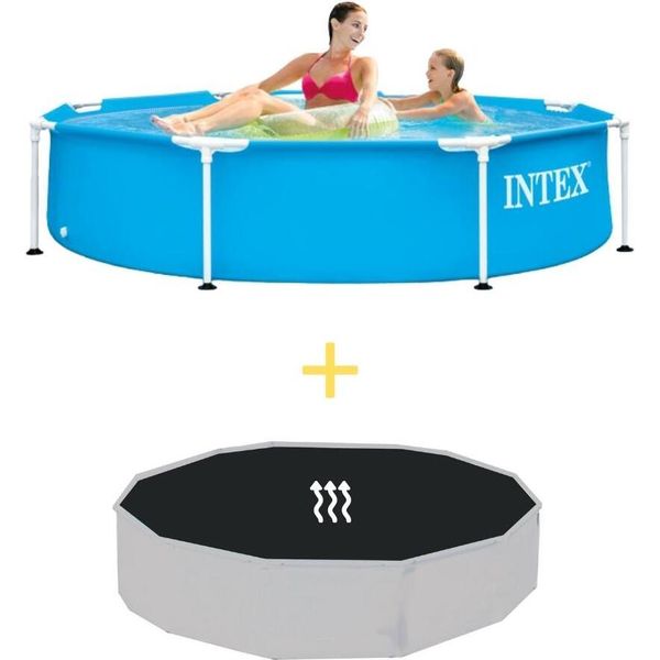 Piscina Intex Con Struttura In Metallo - 244 X 51 Cm - Inclusa Vela Solare-image