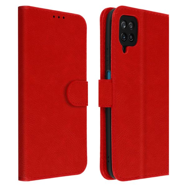 Flip Cover Portafoglio, Custodia In Ecopelle Per Samsung Galaxy A12 - Rosso-image