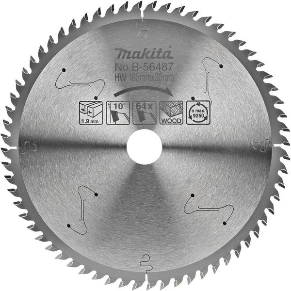 Lama Makita Per Seghe Da Taglio 165 X 20 Mm - 64 Denti-image