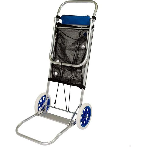 Active Carrello Porta Sedie Da Spiaggia 52X37X105 Cm Blu, Grigio Blu, Grigio Taglia Unica-image