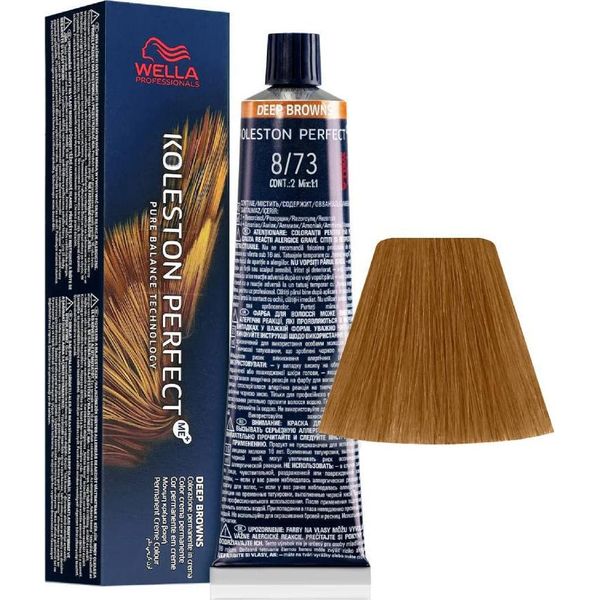 Wella Koleston Perfect Me+ Deep Browns 8/73 Biondo Chiaro Sabbia Dorato 60Ml-image