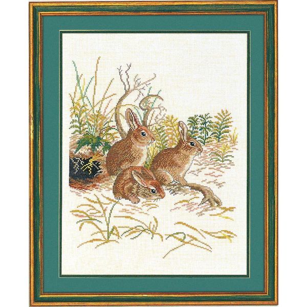 Eva Rosenstand Set Punto Croce "3 Coniglietti"", Schema Di Conteggio, 40X50Cm"-image