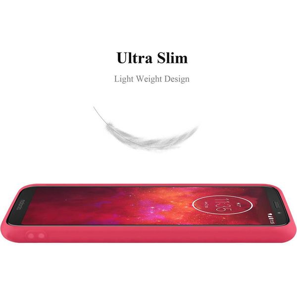 Cadorabo Custodia Per Motorola Moto Z3 Play Custodia Protettiva In Rosso Custodia Per Cellulare Custodia In Silicone Tpu Cover-image
