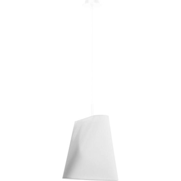 Lampada A Sospensione, Tessuto, Vetro, Acciaio, Bianco, H 110 Cm-image