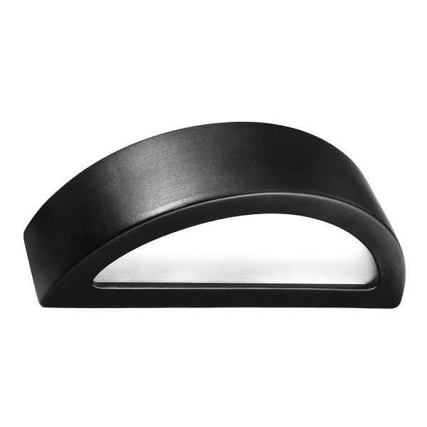 Lampada Da Parete In Ceramica Atena Nero 1Xe27 15W Ceramica/Vetro 10X14.5X40.5Cm Sollux Lighting-image