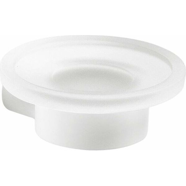 Sapho Gedy Pirenei - Portasapone Con Supporto, Bianco Opaco/Vetro Satinato PI1102-image