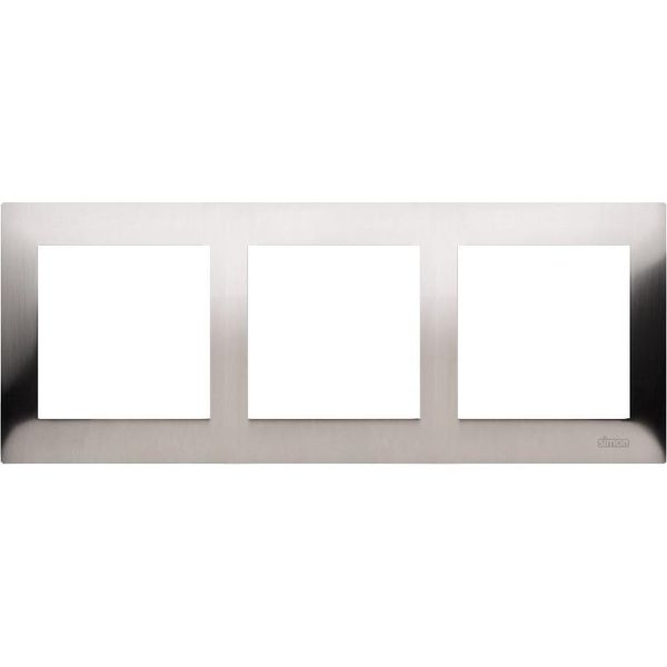 Telaio Metallico Inox A 3 Ingressi - IP20 / IP44, Inox Simon54-image