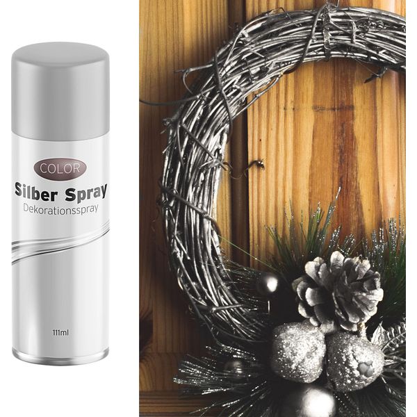 Spray Decorativo Argento 111Ml Artigianato Spray Bomboletta Spray Natale Glitter Spray Lucido-image