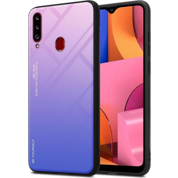 Cadorabo Custodia Per Samsung Galaxy A20S Cover Protettiva In Nero Custodia Per Cellulare Tpu Custodia Cover Vetro Temperato-image