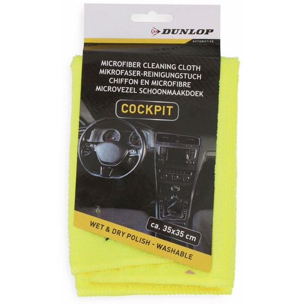 Dunlop Panno In Microfibra Per La Pulizia Degli Interni Dell'auto, Giallo - 35 X 35 Cm-image