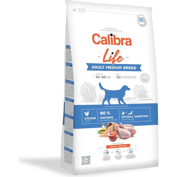 Calibra Dog Life Pollo Per Adulti Di Razza Media 12 Kg-image