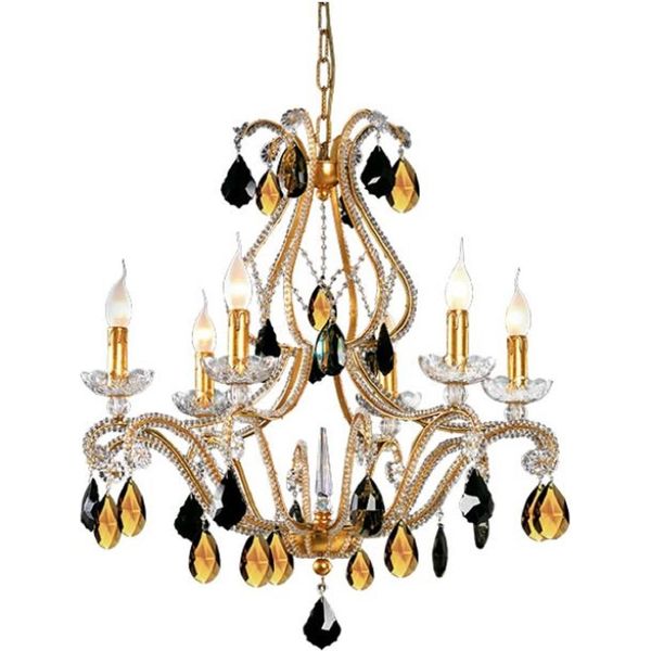 Casa Padrino Lampadario In Cristallo Barocco Oro / Nero Ø 65 X H. 68 Cm - Magnifico Lampadario Con Vetro Di Cristallo Di Boemia - Qualità Lussuosa-image