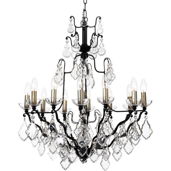 Casa Padrino Lampadario Barocco In Cristallo Nero 70 X 58 X H. 85 Cm - Lampadario Da Salotto Barocco E Liberty-image