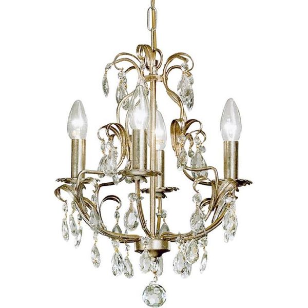 Casa Padrino Lampadario Barocco In Cristallo Argento Ø 35 X H. 45 Cm - Lampadario Da Salotto Barocco E Liberty-image