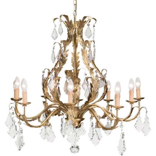 Casa Padrino Lampadario Barocco In Cristallo Oro Ø 80 X H. 80 Cm - Lampadario Da Salotto Barocco E Liberty-image