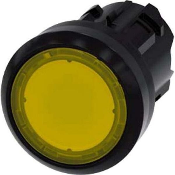 Attuatore A Pulsante Siemens Piatto, Anello Anteriore In Plastica Giallo Sirius Act 3SU1001-0AB30-0AA0 1 Pz (3SU1001-0AB30-0AA0)-image