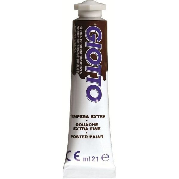 Giotto Tempera 21 Ml Tubo Terra Di Siena Bruciata - Colore Opaco Resistente All'acqua-image