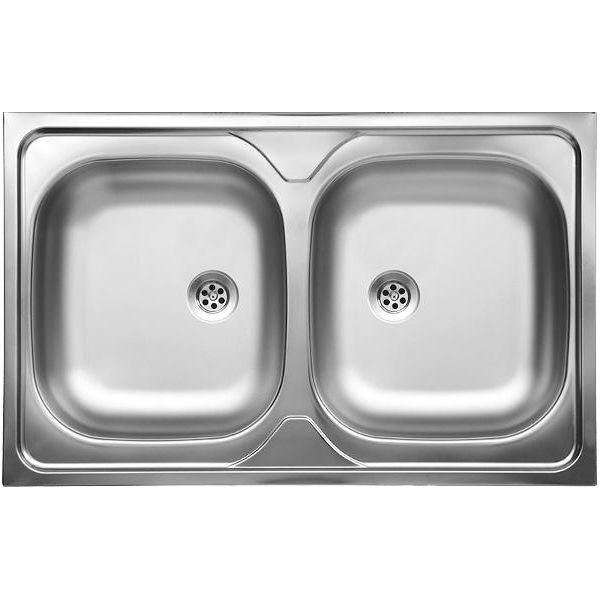 Lavello Da Cucina A 2 Vasche In Acciaio Inox Lavello Da Cucina Da Appoggio Lavello Da Cucina 80 X 50 Cm-image