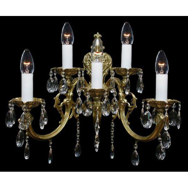 Casa Padrino Lampada Da Parete In Cristallo Barocco Bronzo 48 X H. 45 Cm - Magnifica Lampada Da Parete Con Vetro Di Cristallo Di Boemia - Nobile & Magnifico-image