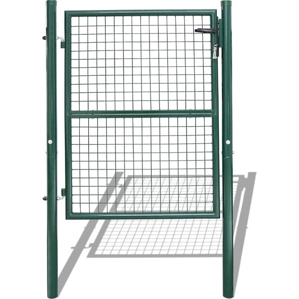 Cancello Da Giardino Tolletour, Cancello Per Recinzione Da Giardino, Cancello Da Cortile In Acciaio Zincato Con Serratura, Maniglia E Chiave, Robusto E Durevole, 125 Cm Verde-image